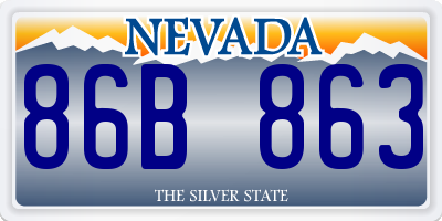 NV license plate 86B863