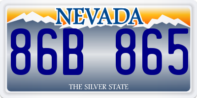 NV license plate 86B865