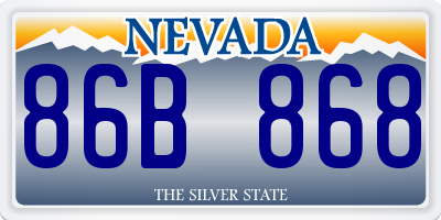 NV license plate 86B868