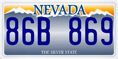 NV license plate 86B869