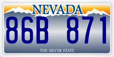 NV license plate 86B871