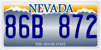 NV license plate 86B872