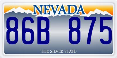 NV license plate 86B875