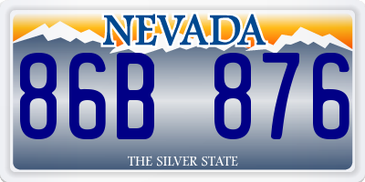 NV license plate 86B876