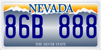 NV license plate 86B888