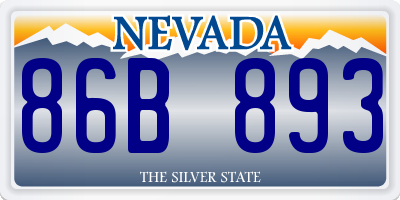 NV license plate 86B893