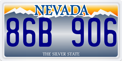 NV license plate 86B906