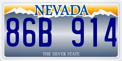 NV license plate 86B914