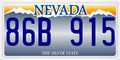 NV license plate 86B915