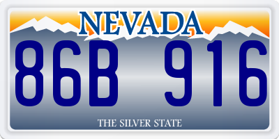 NV license plate 86B916