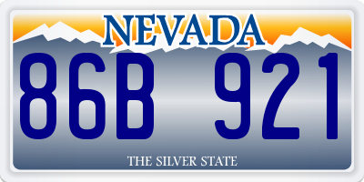 NV license plate 86B921
