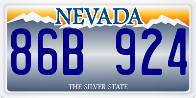 NV license plate 86B924