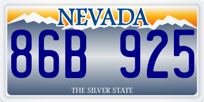 NV license plate 86B925