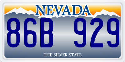 NV license plate 86B929