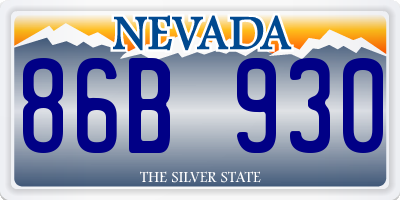 NV license plate 86B930