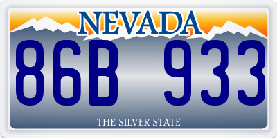 NV license plate 86B933