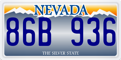 NV license plate 86B936