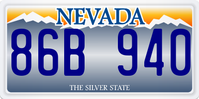 NV license plate 86B940