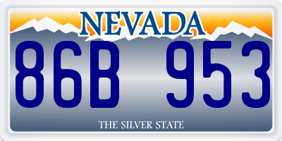 NV license plate 86B953