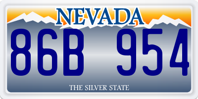 NV license plate 86B954