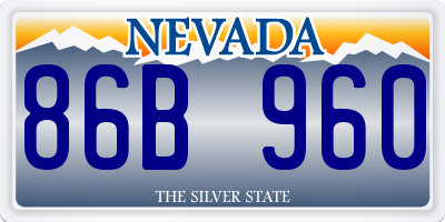 NV license plate 86B960