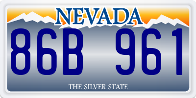 NV license plate 86B961