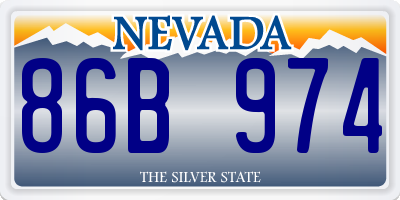 NV license plate 86B974