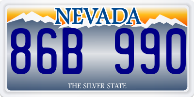 NV license plate 86B990