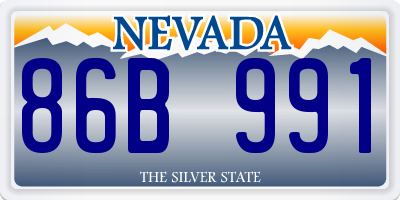 NV license plate 86B991