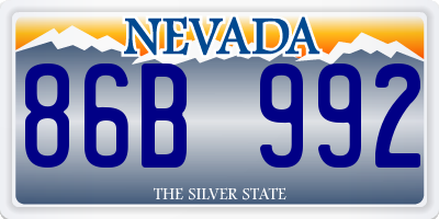 NV license plate 86B992