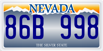 NV license plate 86B998