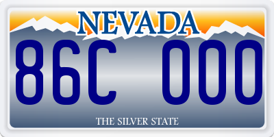 NV license plate 86C000