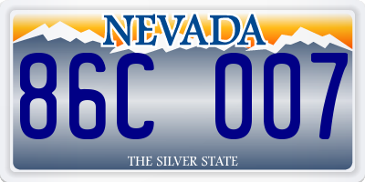 NV license plate 86C007