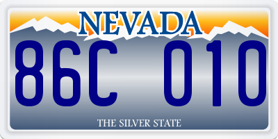 NV license plate 86C010
