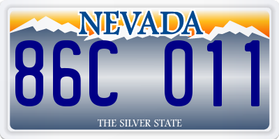 NV license plate 86C011
