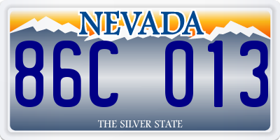 NV license plate 86C013