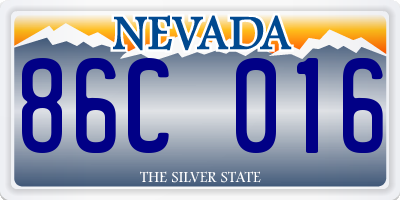 NV license plate 86C016
