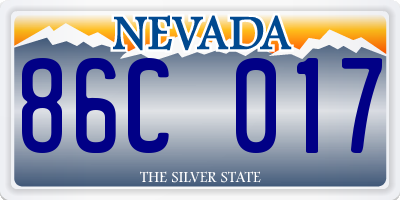 NV license plate 86C017