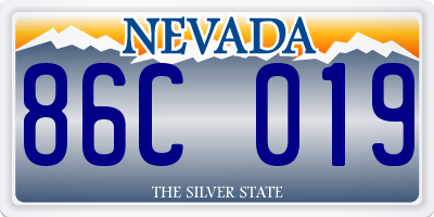 NV license plate 86C019