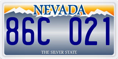 NV license plate 86C021