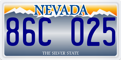 NV license plate 86C025