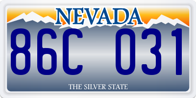 NV license plate 86C031