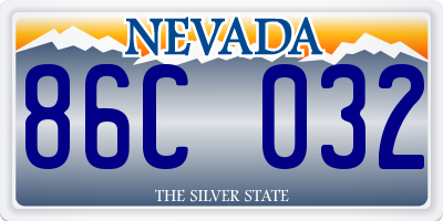 NV license plate 86C032