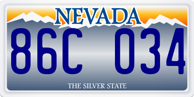 NV license plate 86C034
