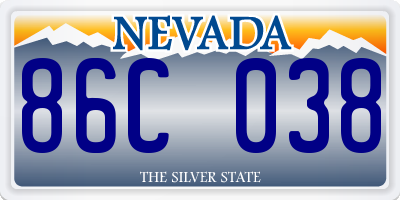 NV license plate 86C038