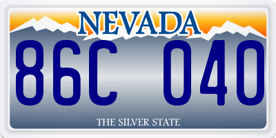 NV license plate 86C040