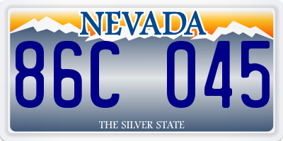 NV license plate 86C045