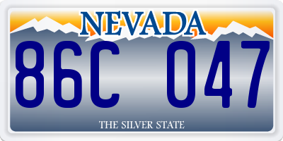 NV license plate 86C047