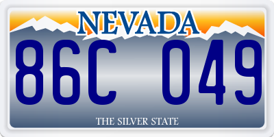 NV license plate 86C049