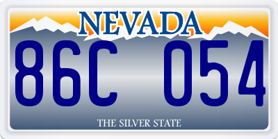 NV license plate 86C054